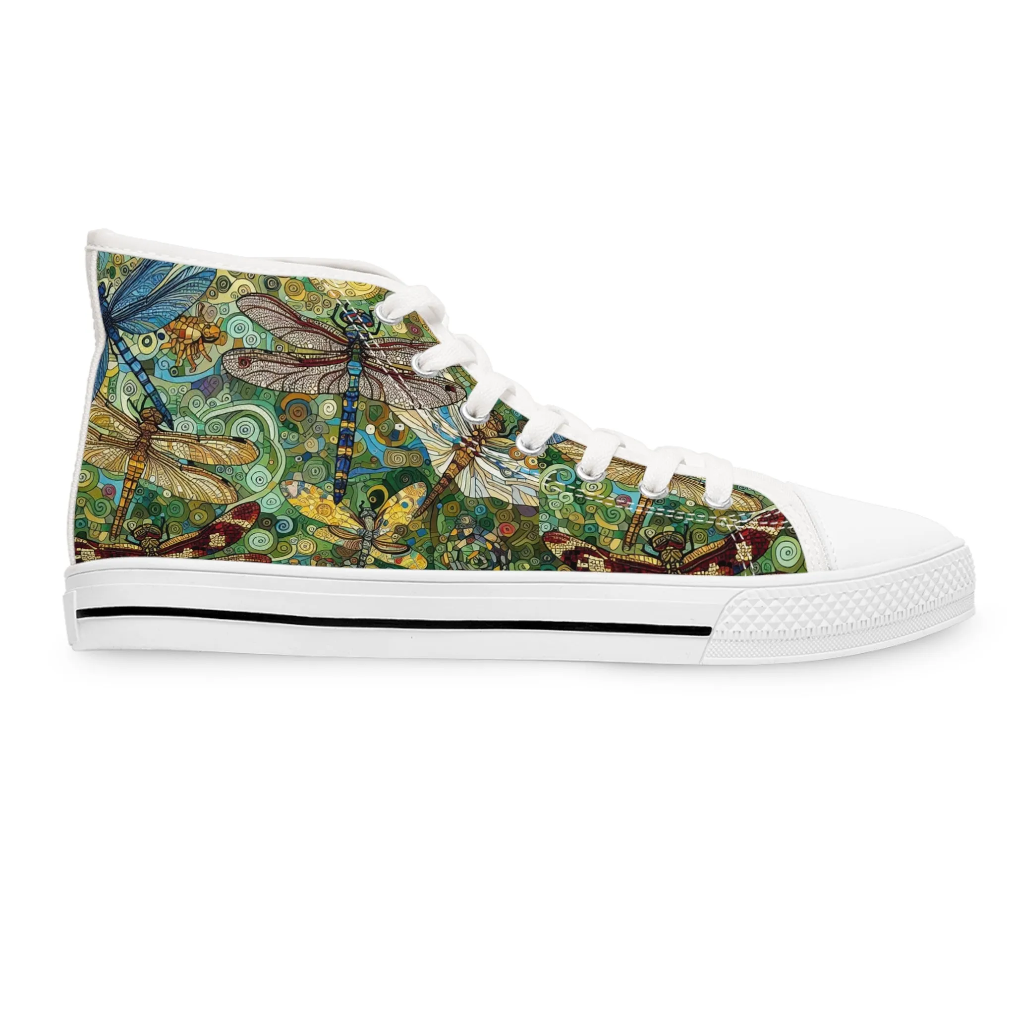 Dragonflies Colorful Nature-Inspired High Top Sneakers for Women